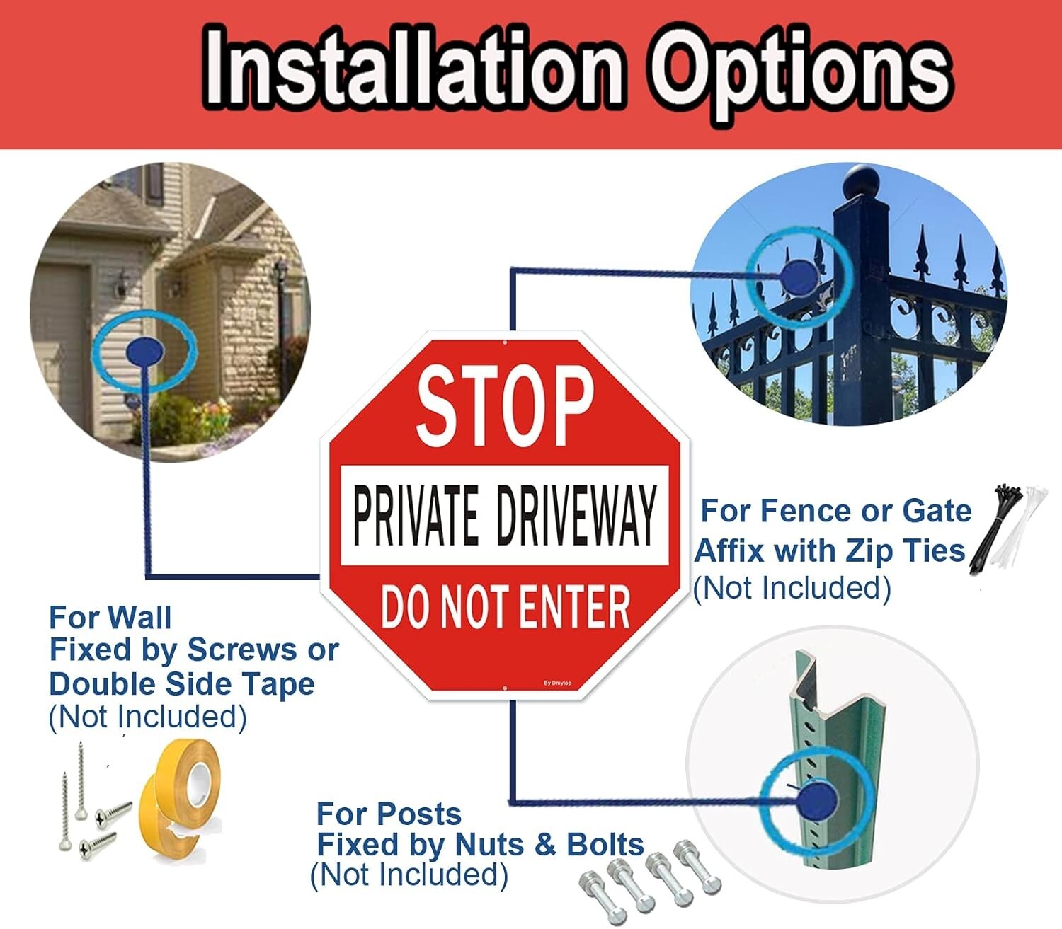 Large 18" Private Driveway Do Not Enter Sign - Durable & Weather Resistant