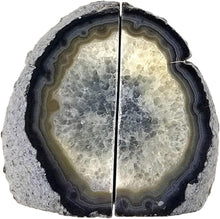 Load image into Gallery viewer, Elegant Heavy Duty Black Agate Bookends - 1 Pair of Unique Crystal Book Holders