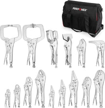 Load image into Gallery viewer, Complete 15-Pc Locking Pliers Set with Ergonomic Tool Bag for Welding Tasks