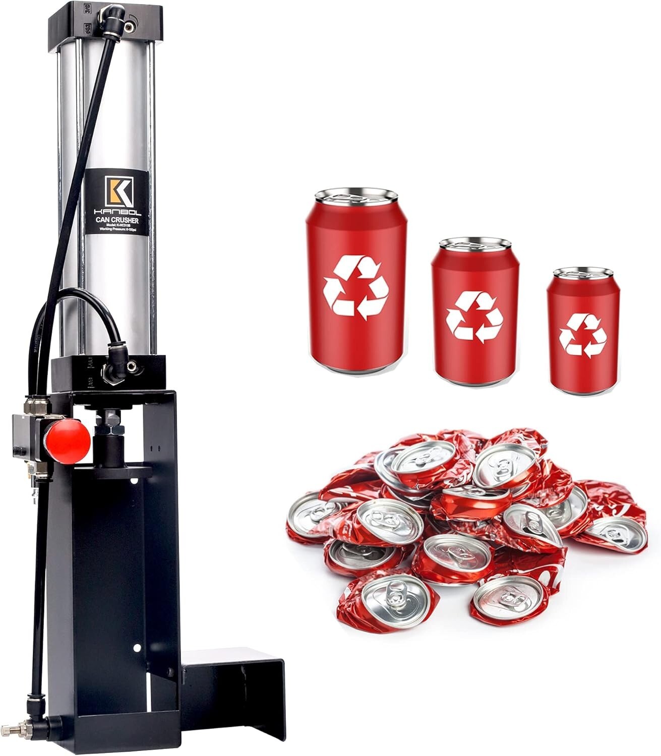 Automatic Aluminum Can Crusher for 12oz-24oz - Space Saving Wall-Mounted Gift