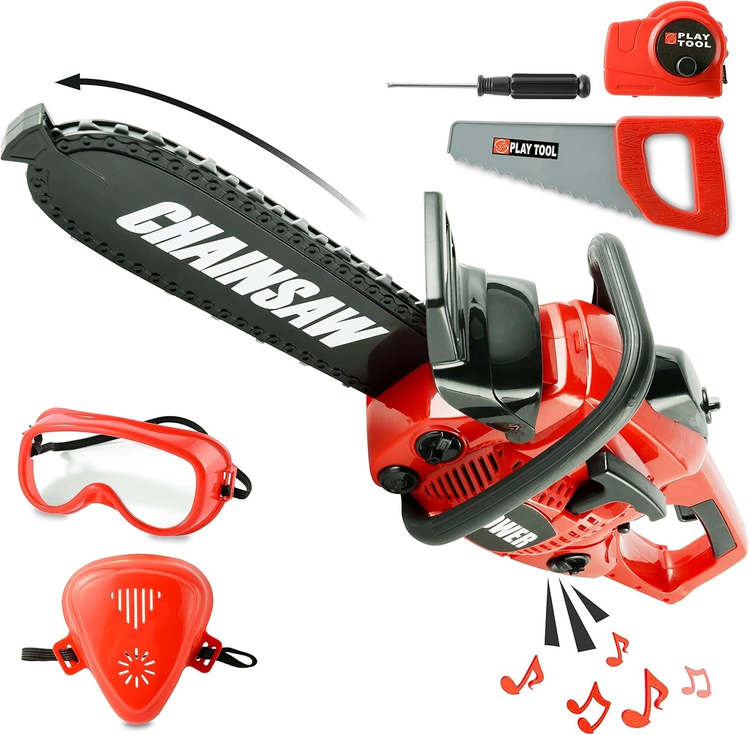 Outdoor Pretend Play Chainsaw Toy with Sound for Boys and Girls Ages 3-8