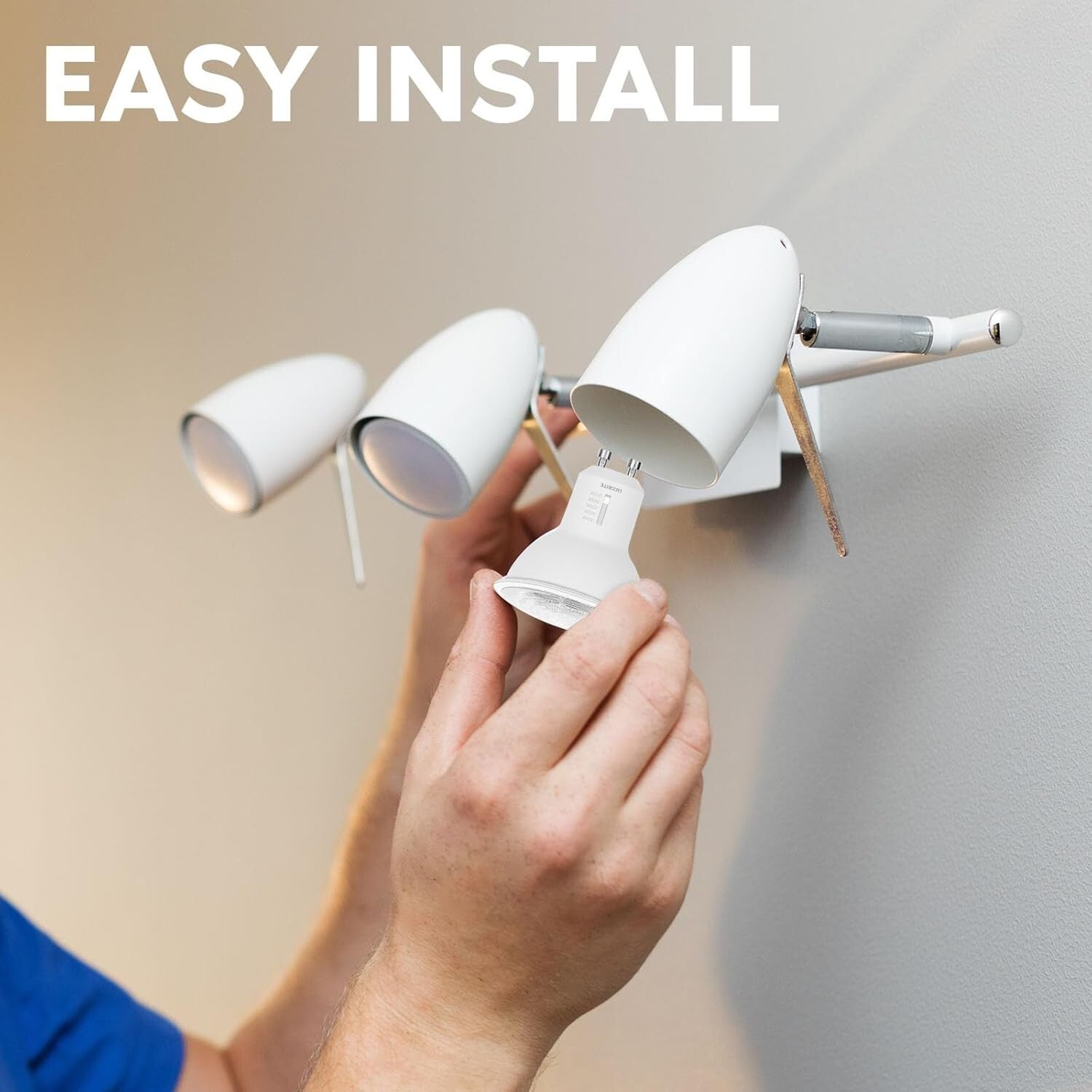 Energy-Efficient 50W Halogen Equivalent GU10 LED Bulbs, 500 Lumens, 4 Pack