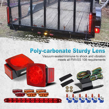 Load image into Gallery viewer, Submersible LED Trailer Light Kit with Square Tail &amp; Side Marker Lights, Unde...