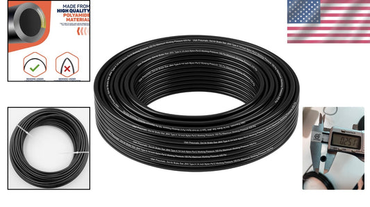 100 Feet 1/4" Air Line Tubing - Durable Nylon Hose for Extreme Conditions