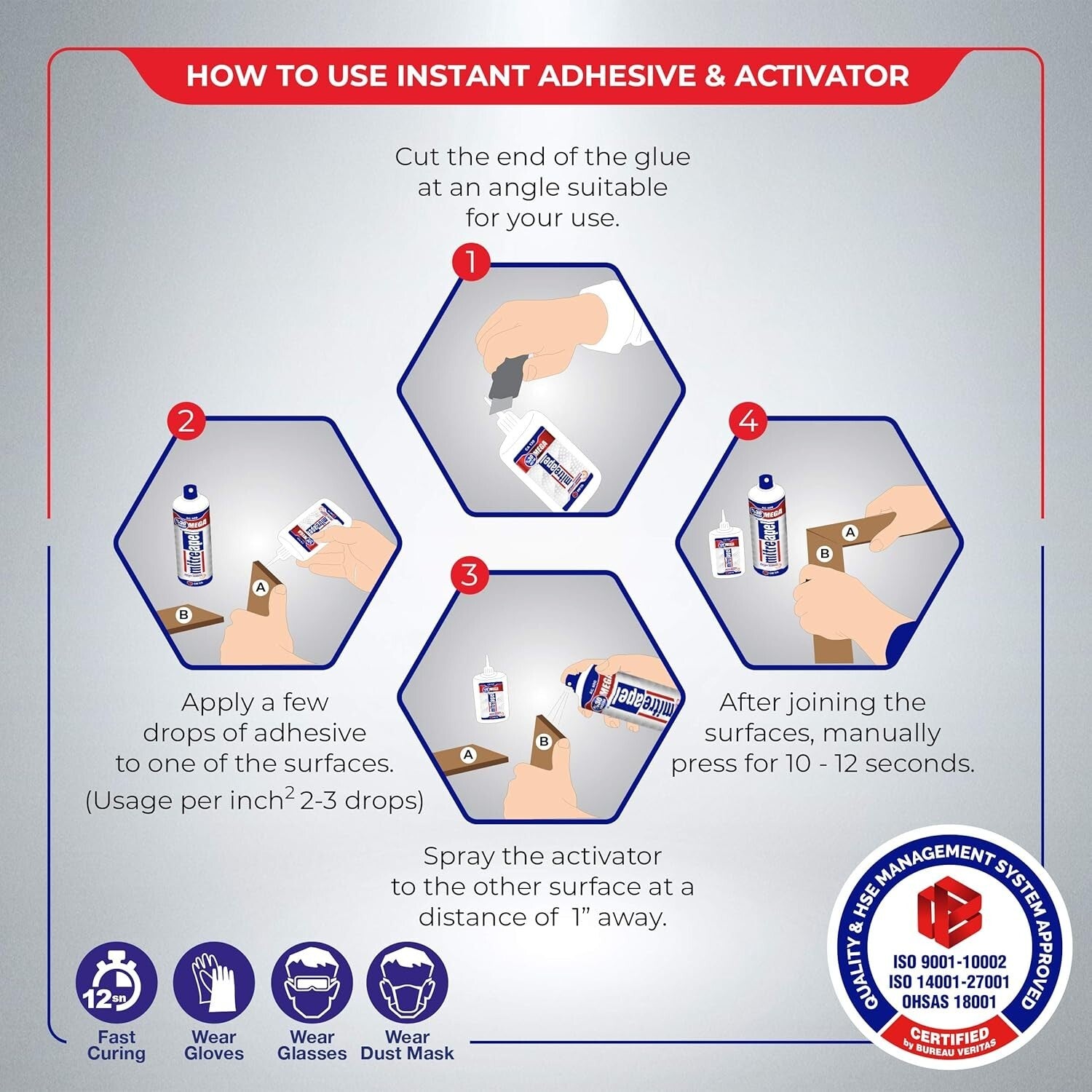 Professional Instant CA Glue and Activator - 5-12 Seconds Bonding Solution