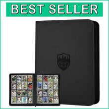 Load image into Gallery viewer, Comprehensive Black Card Portfolio - 16-Pocket for Baseball, Yu-Gi-Oh &amp; More