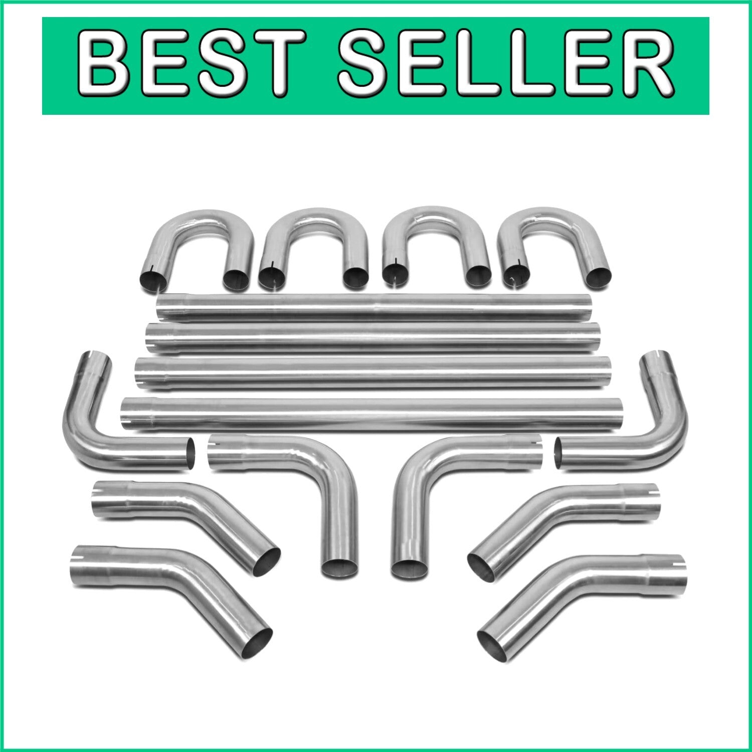 DIY Universal Exhaust Tubing Kit - 16 Pcs 3.0" Stainless Steel Mandrel Bends