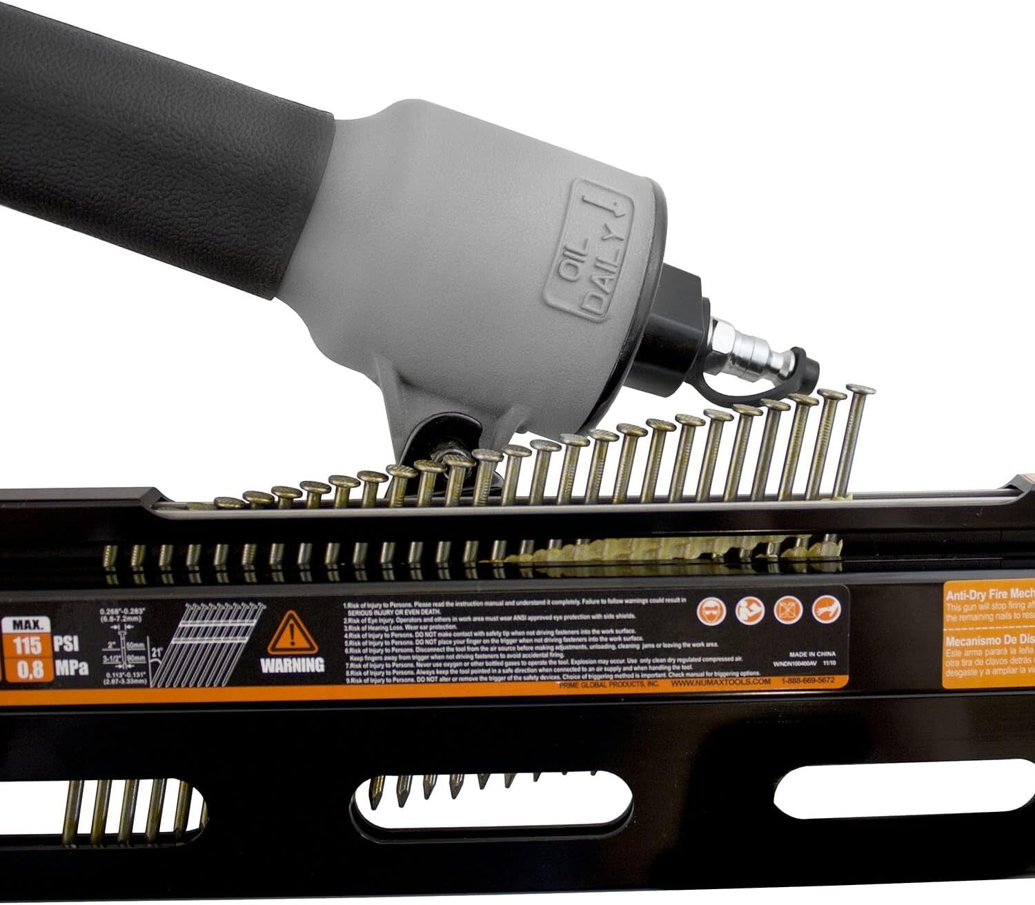 Professional 3-1/2" Full Round Head Nailer with Anti-Dry Fire & Comfort Grip