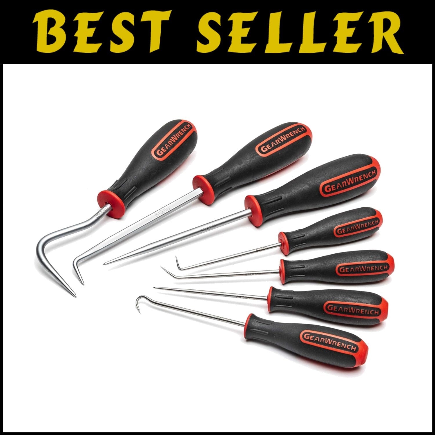 Professional 7-Pc. Hook & Pick Set - Ergonomic & Waterproof for Automotive Use