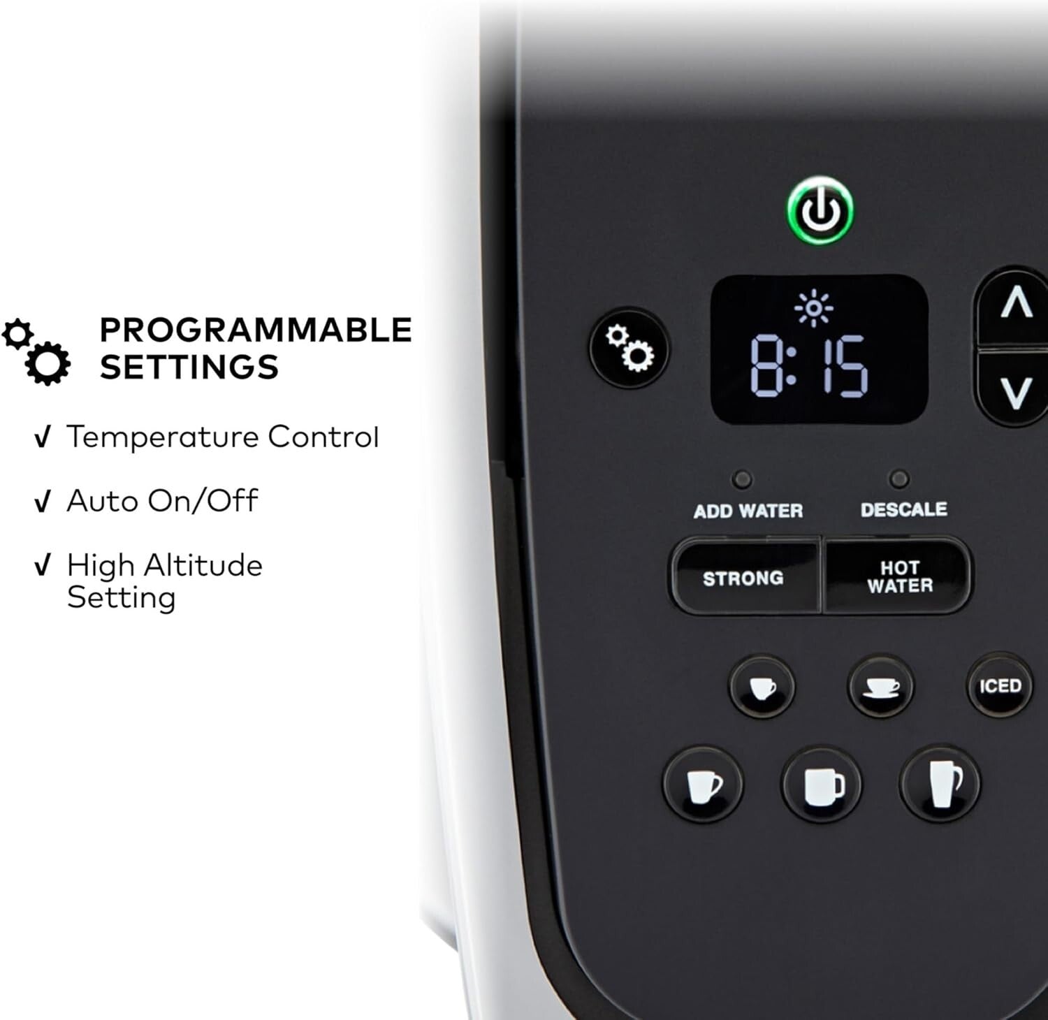 Fast Brewing K-Cup Coffee Maker, 5 Sizes, Iced Option - Elegant Silver Design