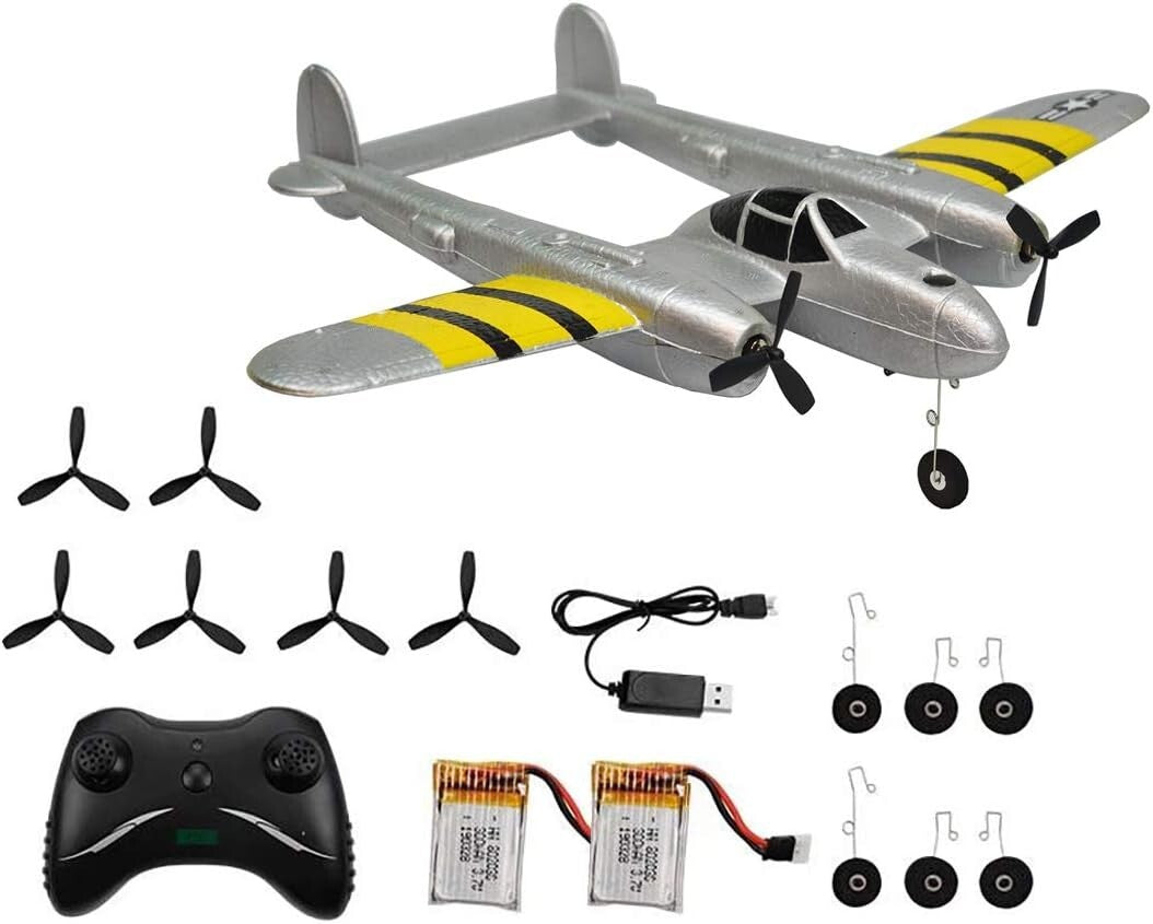 P38 Lightning RC Plane - Remote Control Airplane for New Pilots, 12-Min Flight