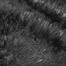 Load image into Gallery viewer, Luxurious Shaggy Faux Fur Black King Comforter Set - 3-Piece Glam Bedding