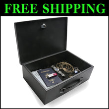 Load image into Gallery viewer, Secure and Portable Steel Safe Box - 0.17 Cu Ft with Dual Key Lock Feature