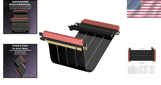 High-Speed PCIe 5.0 Riser Cable, 20cm Double Reverse – Ultimate GPU Solution