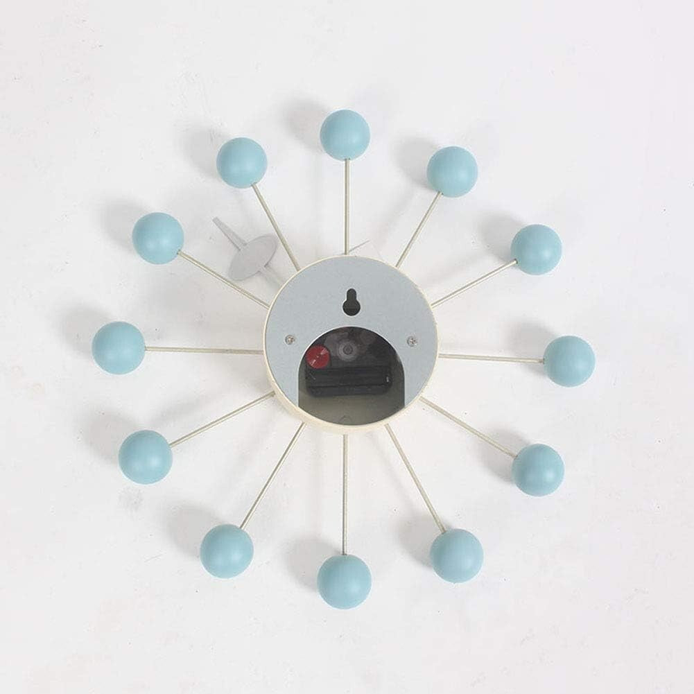 Stylish Ball Clock in Blue - Modern Non-Ticking Wall Clock for Home & Office