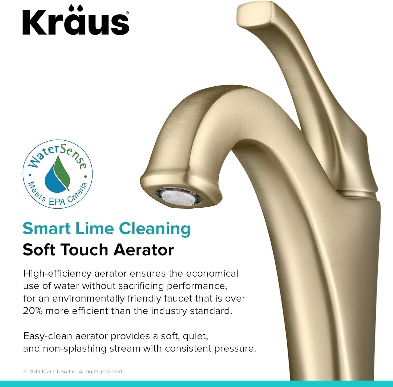 Elegant Brushed Gold Tall Vessel Bathroom Faucet with Pop-Up Drain Included