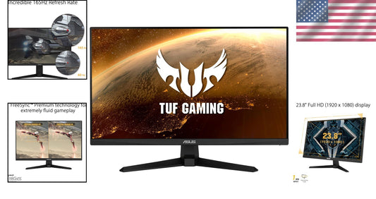 Full HD 23.8” TUF Gaming Monitor - 165Hz, FreeSync, with 3-Month Adobe Access