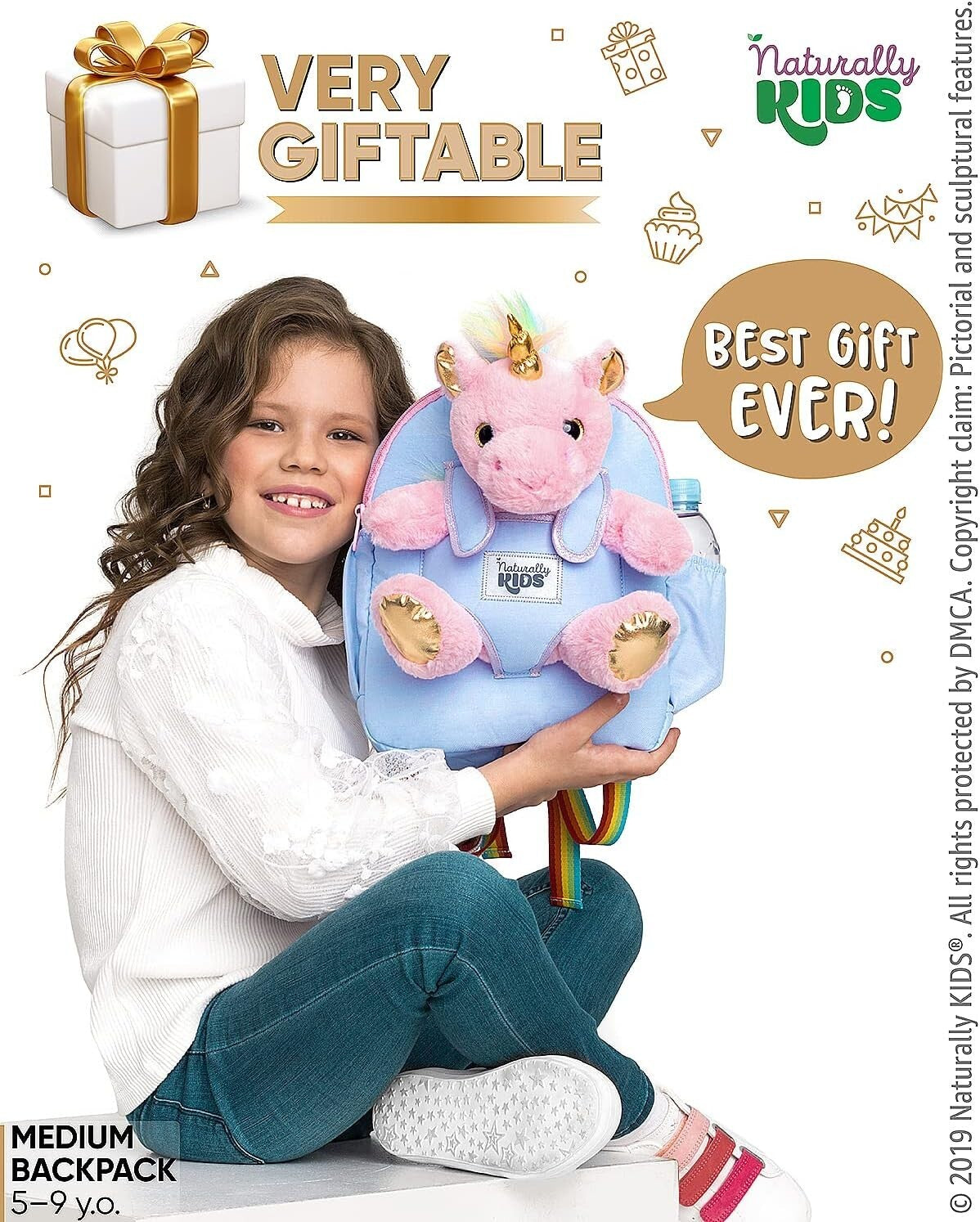 Adorable Unicorn Backpack for Girls 4-6 with Removable Toy – Perfect Gift!