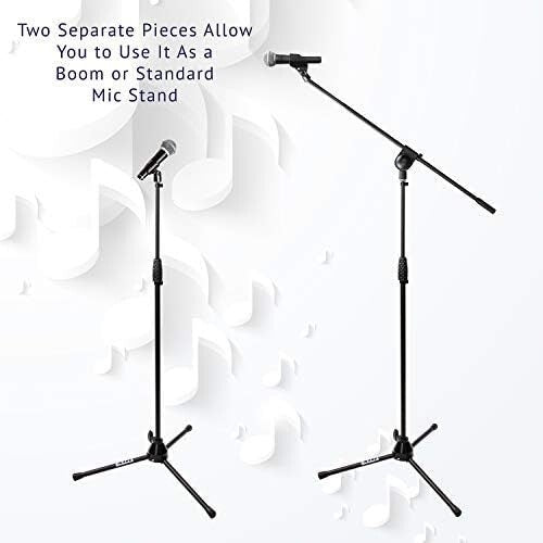 Durable Foldable Microphone Stand Boom Arm with Height Adjustment 38.5"-66"