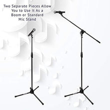 Load image into Gallery viewer, Durable Foldable Microphone Stand Boom Arm with Height Adjustment 38.5"-66"