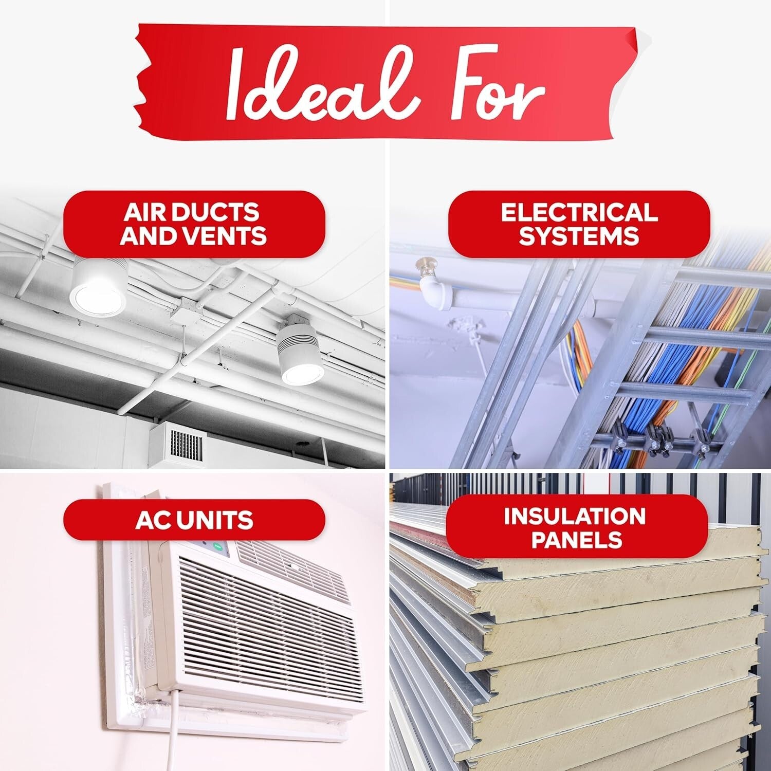 Durable 1980 Feet Aluminum Duct Tape - Heavy-Duty, Moisture & Heat Resistant