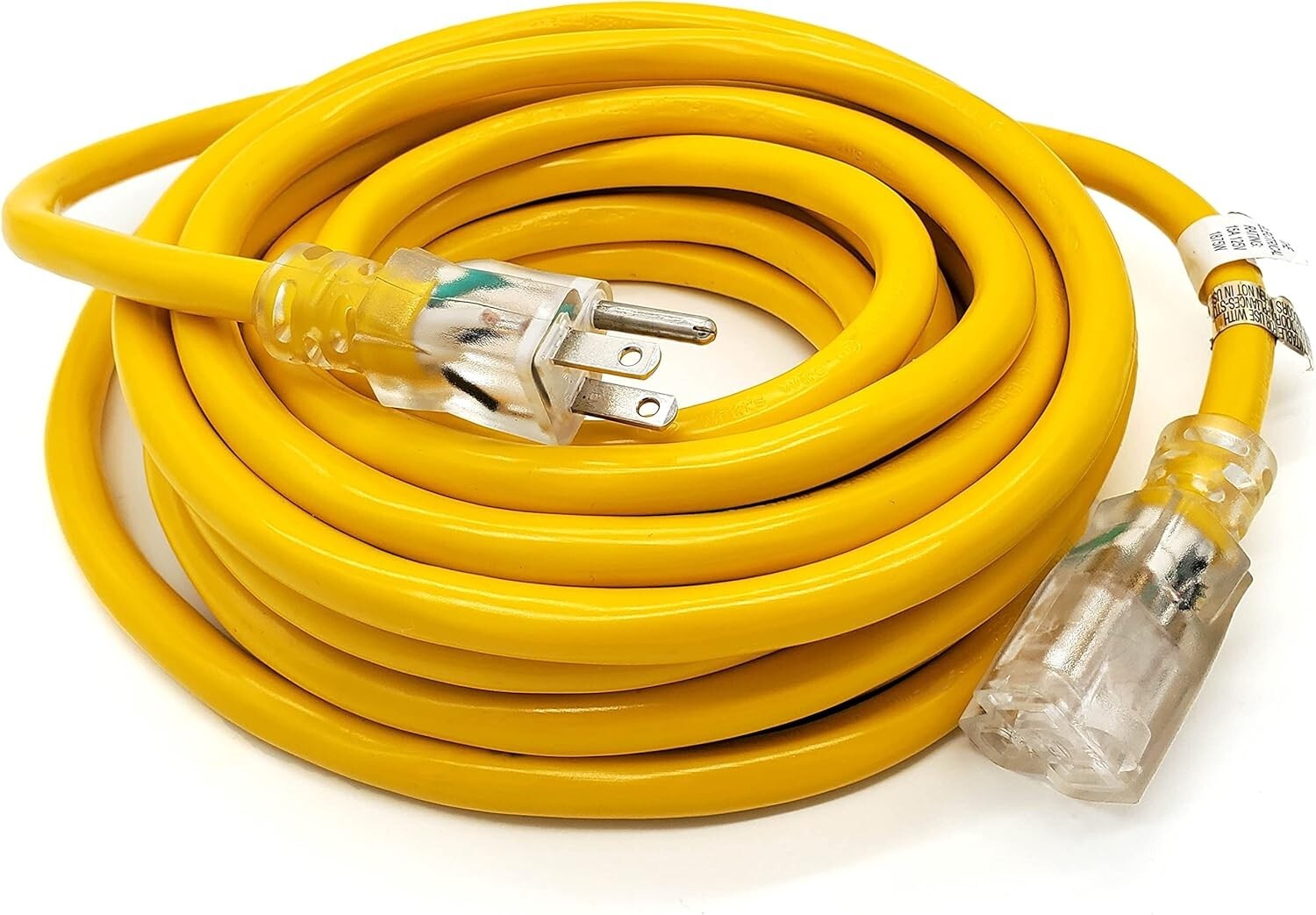 Heavy Duty 25 ft Extension Cord with Lighted End - Ideal for Appliances & Tools