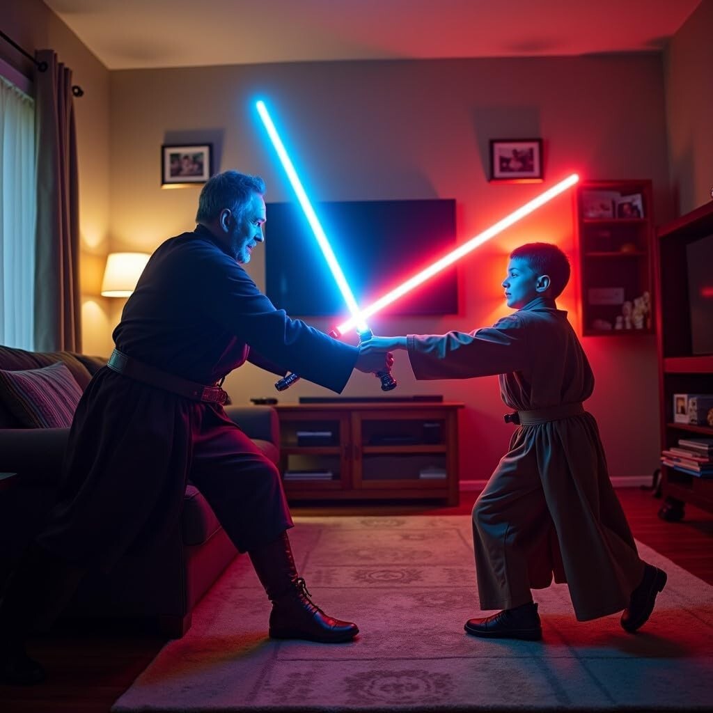 RGB Dueling Lightsaber with 39 Sound Effects - Perfect for Cosplay & Collecting