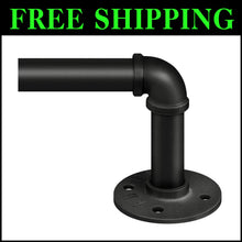 Load image into Gallery viewer, Industrial Wrap-Around Black Curtain Rod 144-168" - Heavy Duty Adjustable Design