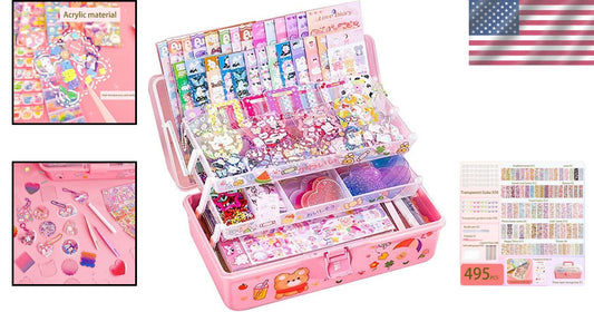 Fun and Educational Goo Card Sticker Kit for Creative Girls - 10.62" x 6.69"