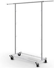 Load image into Gallery viewer, Stylish Rolling Clothes Organizer with Integrated Stoppers and Chrome Finish