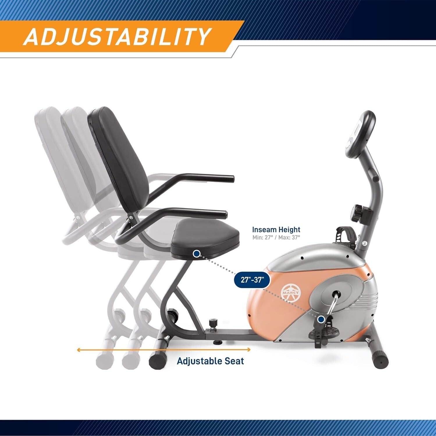 Adjustable Magnetic Resistance Exercise Bike for Home Fitness - 8 Levels