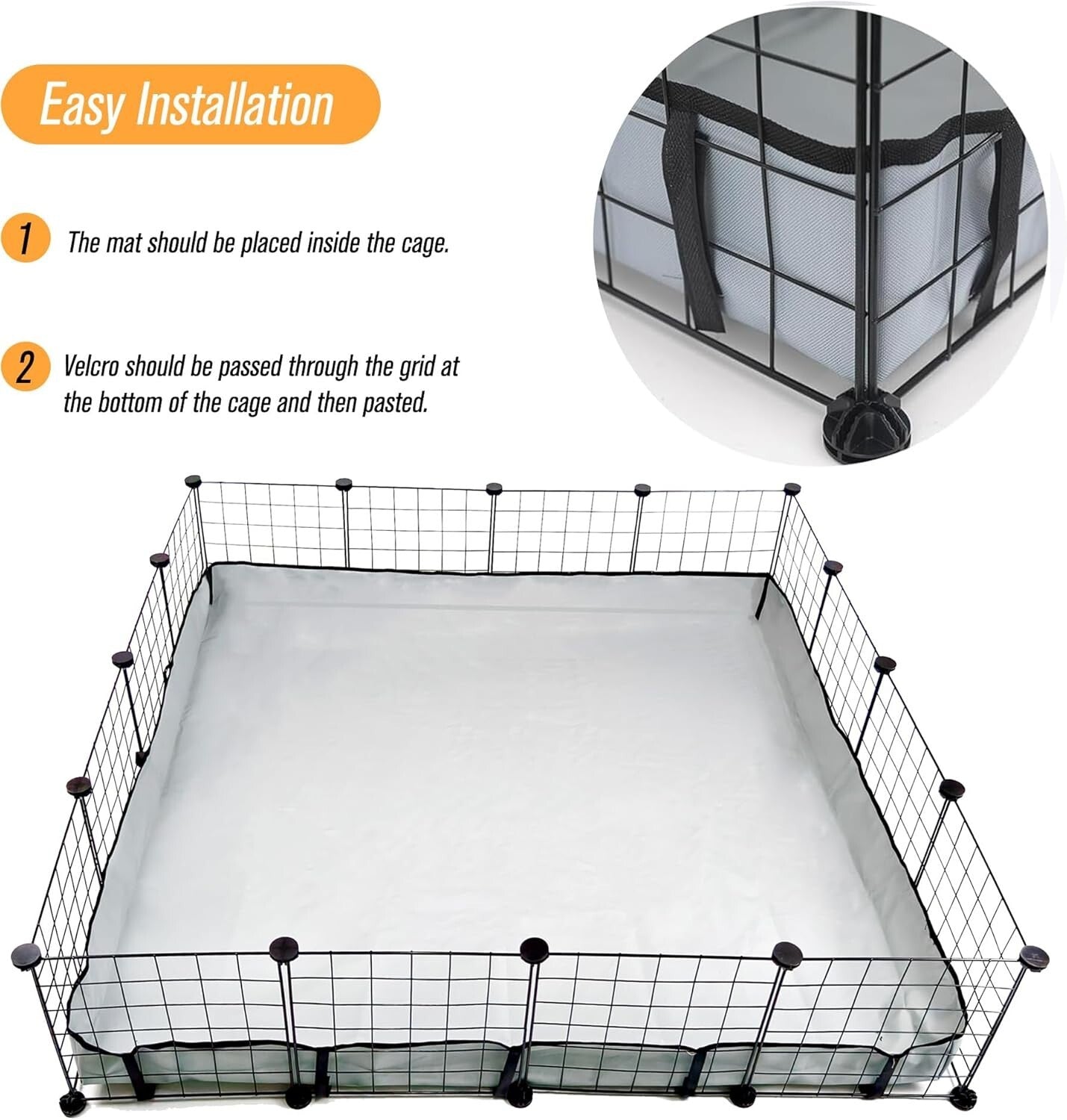 Waterproof Guinea Pig Cage Liner Tarp - Washable 48x48 for Small Animals