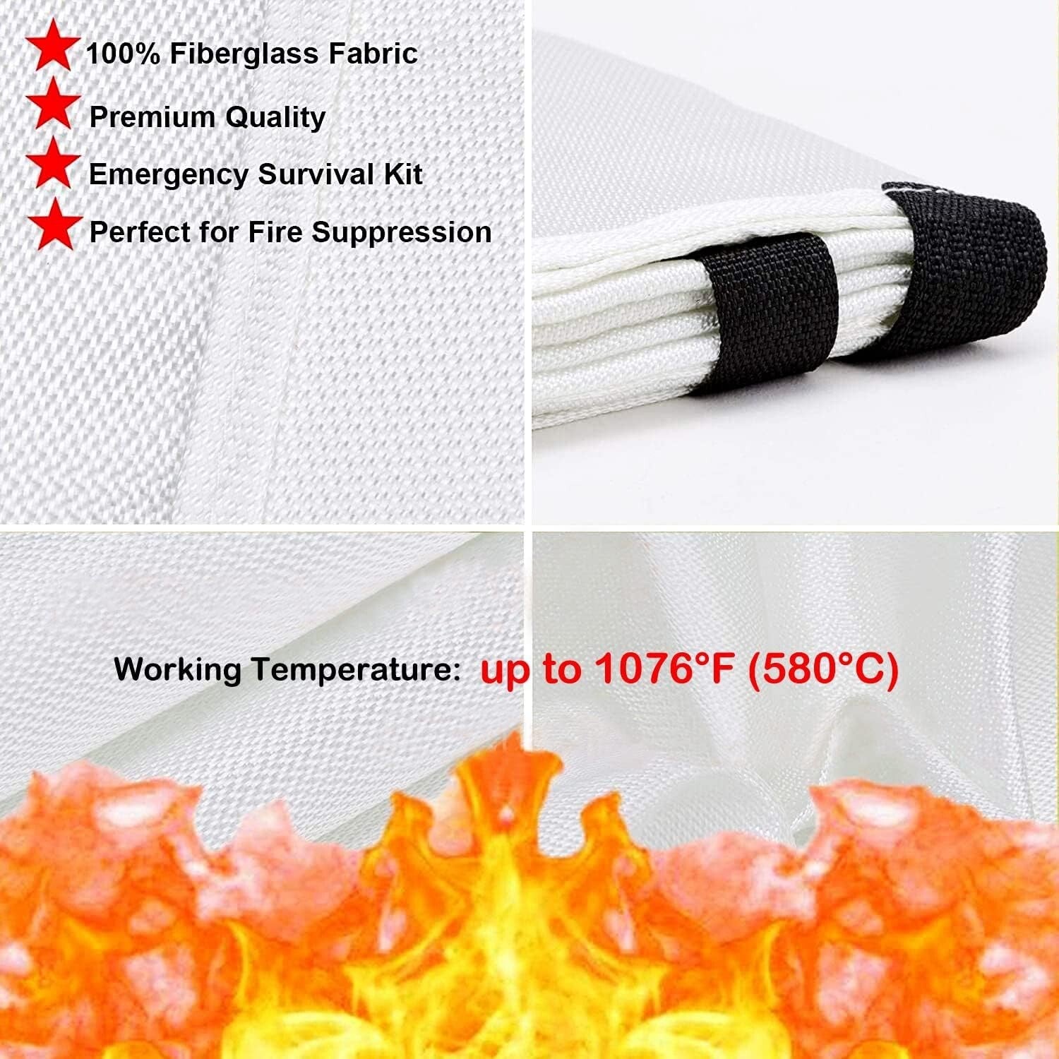 Flame Resistant Emergency Blanket - 78.7" Square Design for Ultimate Protection