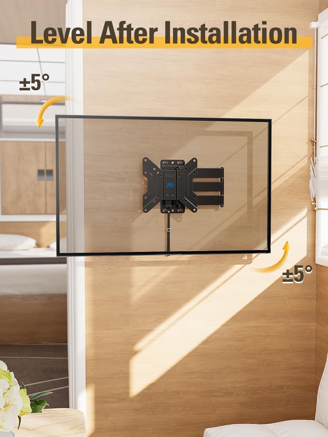 Innovative RV TV Mount with Locking Mechanism - 17-43 Inch Full Motion Design