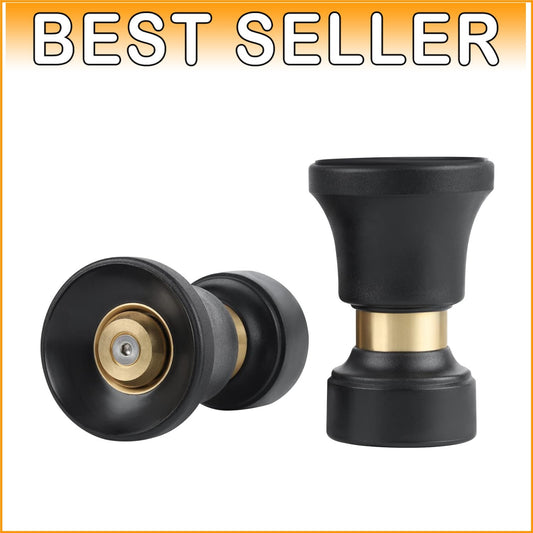 Durable Adjustable Garden Hose Nozzle Set with Heavy Duty Construction - 2 Pack