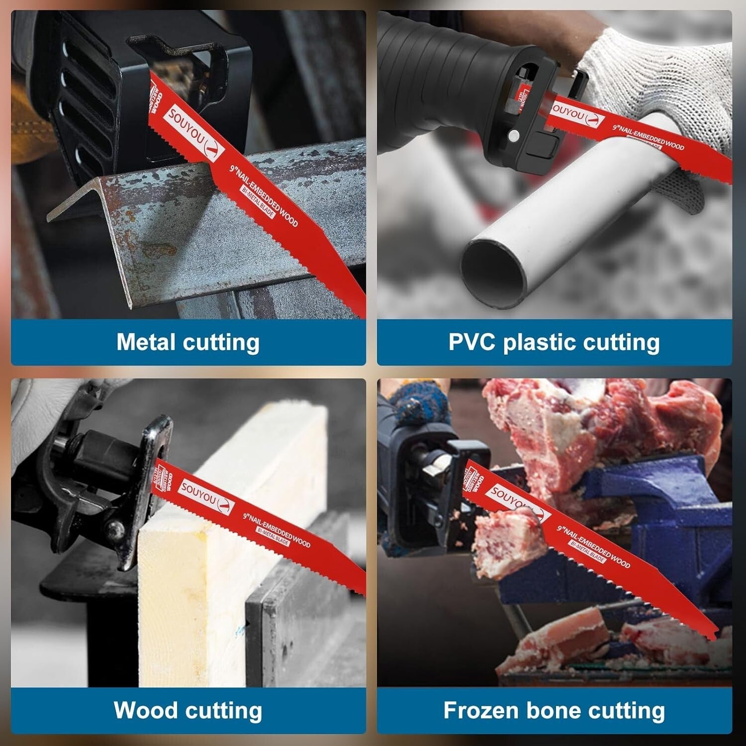 Heavy-Duty Bi-Metal Reciprocating Saw Blades - 50-Pack with Protective Coating