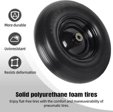 Load image into Gallery viewer, 16-Inch Non-Marking Wheelbarrow Tires: Flat Free, Easy Installation &amp; Adaptable