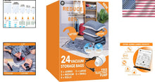 Load image into Gallery viewer, Space-Saving 24 Vacuum Storage Bags with Electric Pump - 80% Space Reduction