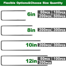 Load image into Gallery viewer, 200 Heavy Gauge 8-Inch Garden Staples - Galvanized Steel for Ultimate Durability