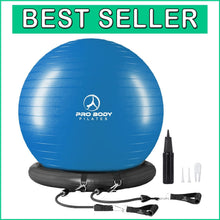 Load image into Gallery viewer, 75cm Yoga Ball Chair with Stability Base &amp; Bands for Active Home Office Sitting