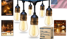 Load image into Gallery viewer, Commercial Grade 48FT LED Outdoor String Lights - Ideal for Gardens &amp; Events