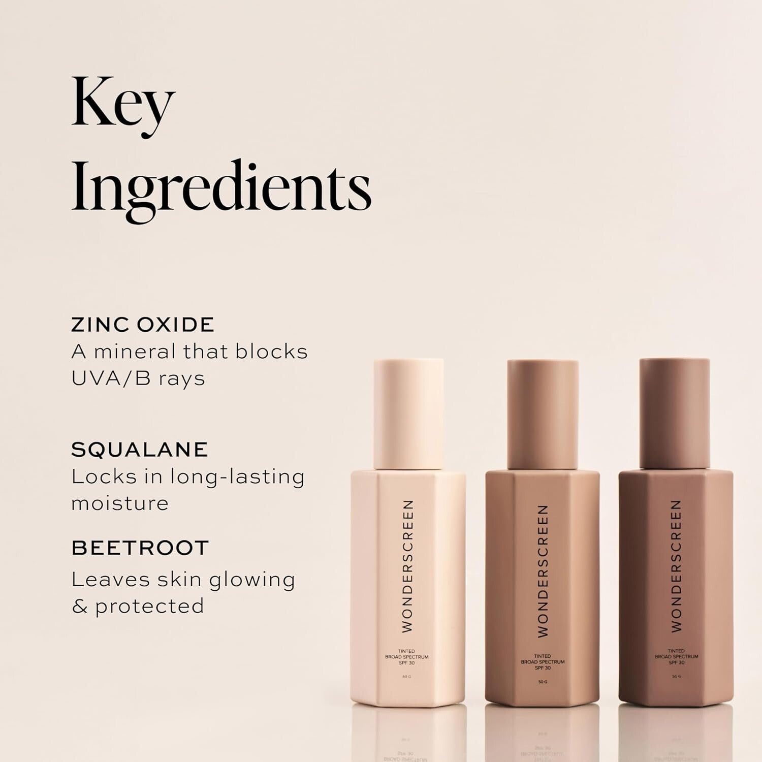 Beauty Tinted Glow Wonderscreen SPF 30 - Mineral Sunscreen & Moisturizer 50g