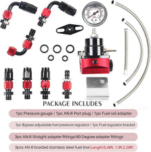 Load image into Gallery viewer, Premium EFI Fuel Kit: 0-100psi Pressure Gauge, Adaptable Aluminum &amp; Fittings