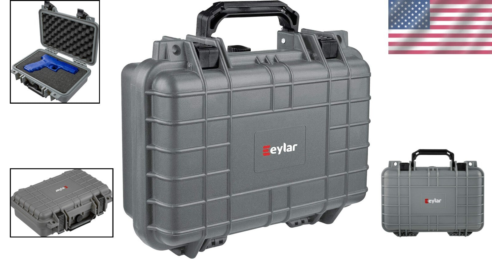 Secure Stackable Hard Gun Case - Waterproof, Crushproof, and TSA Compliant