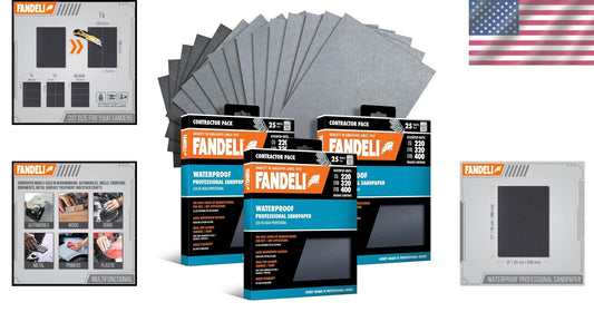 75 Sheets of Premium Waterproof Sand Paper - 220, 320, 400 Grit for All Projects