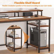 Load image into Gallery viewer, Versatile 61" Computer Desk with Shelves and File Drawer - Home Office Essential