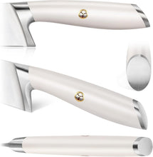 Load image into Gallery viewer, Comprehensive 17-Piece White Knife Set - Ergonomic Handles &amp; Full Tang Design