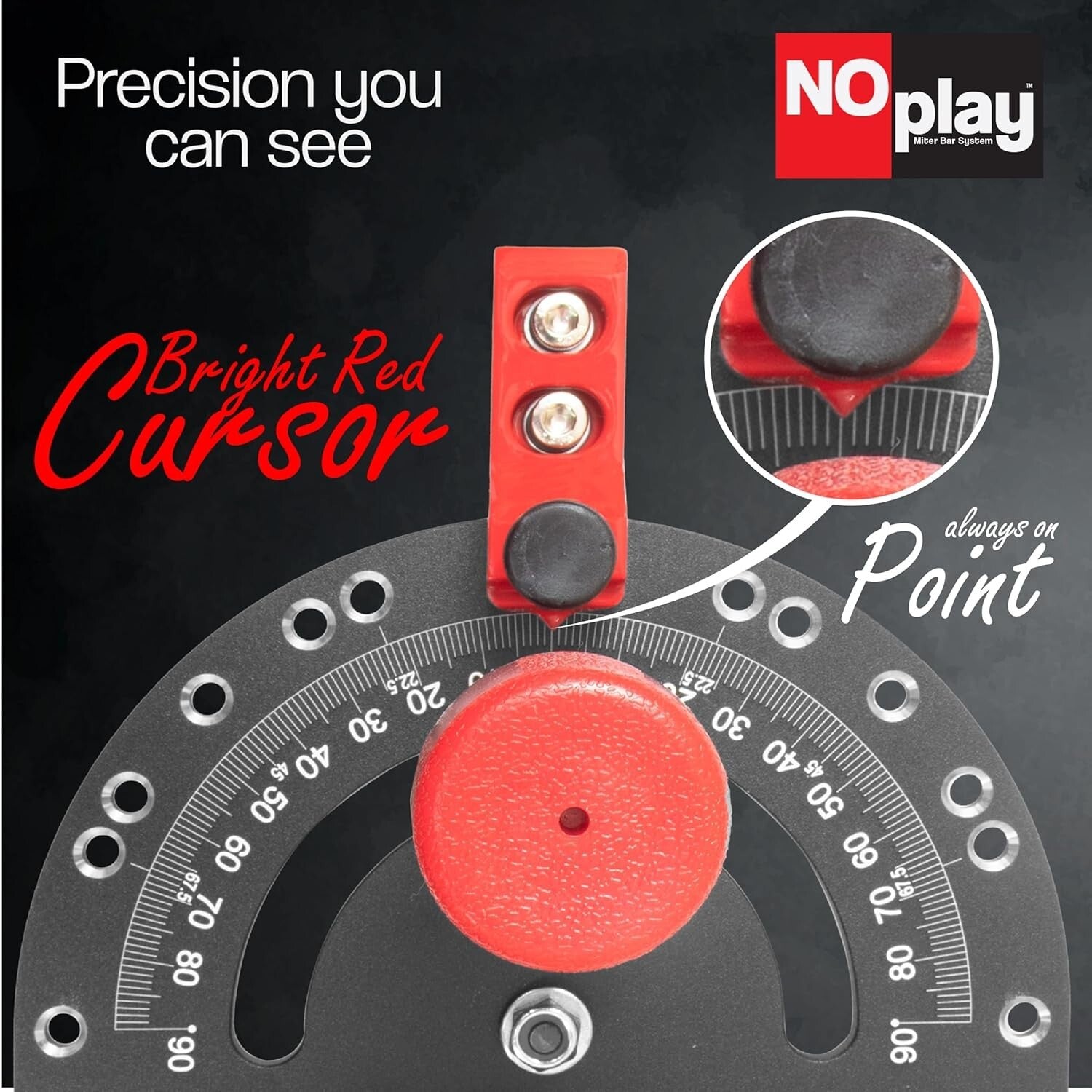 Adjustable Miter Gauge w/ Expandable Glides & Easy Angle Locking Handle