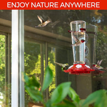 Load image into Gallery viewer, No-Leak Window Hummingbird Feeders - 2 Pack with Interchangeable Flower Colors