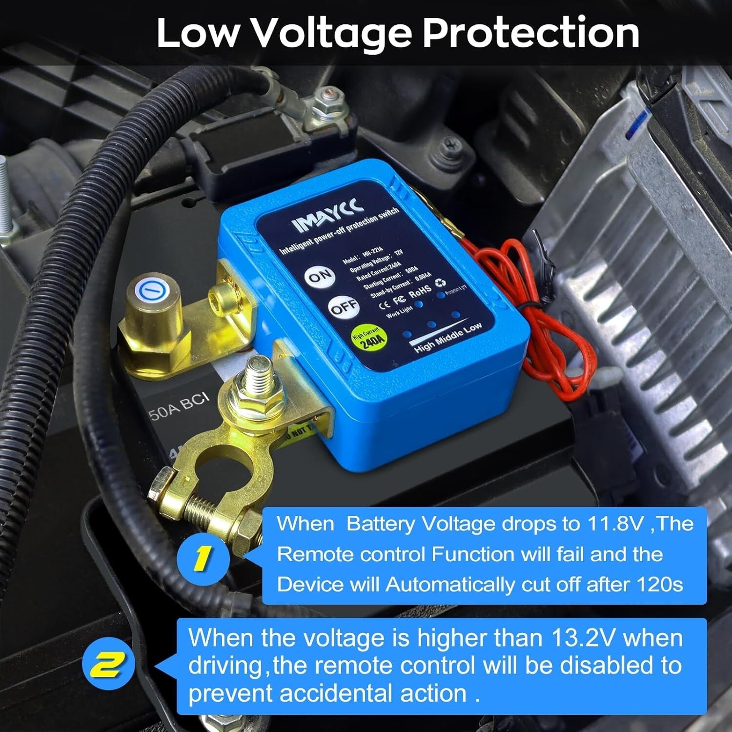 Innovative Remote-Controlled Battery Disconnect Switch – 240A for Auto, RV, Boat